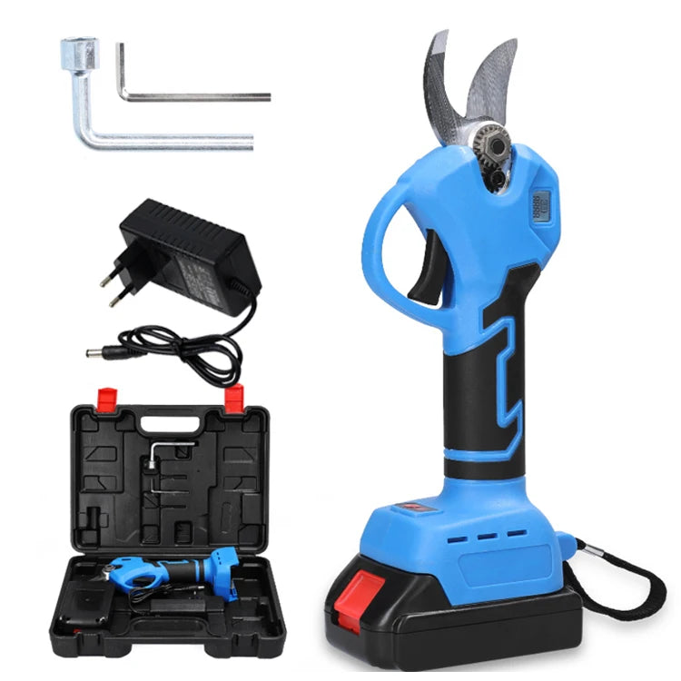 APS04 Professional LED Display Electric Pruner Household Garden Pruning Scissors Folding Feature Rubber Plastic Handle Material