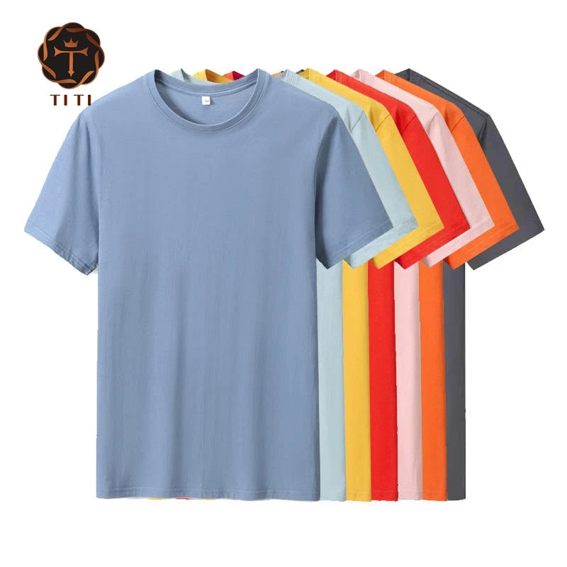 Wholesale High Quality Men's Plain Colored T-Shirt Custom Sublimation Oversized Cotton Tee Blanks for Customization