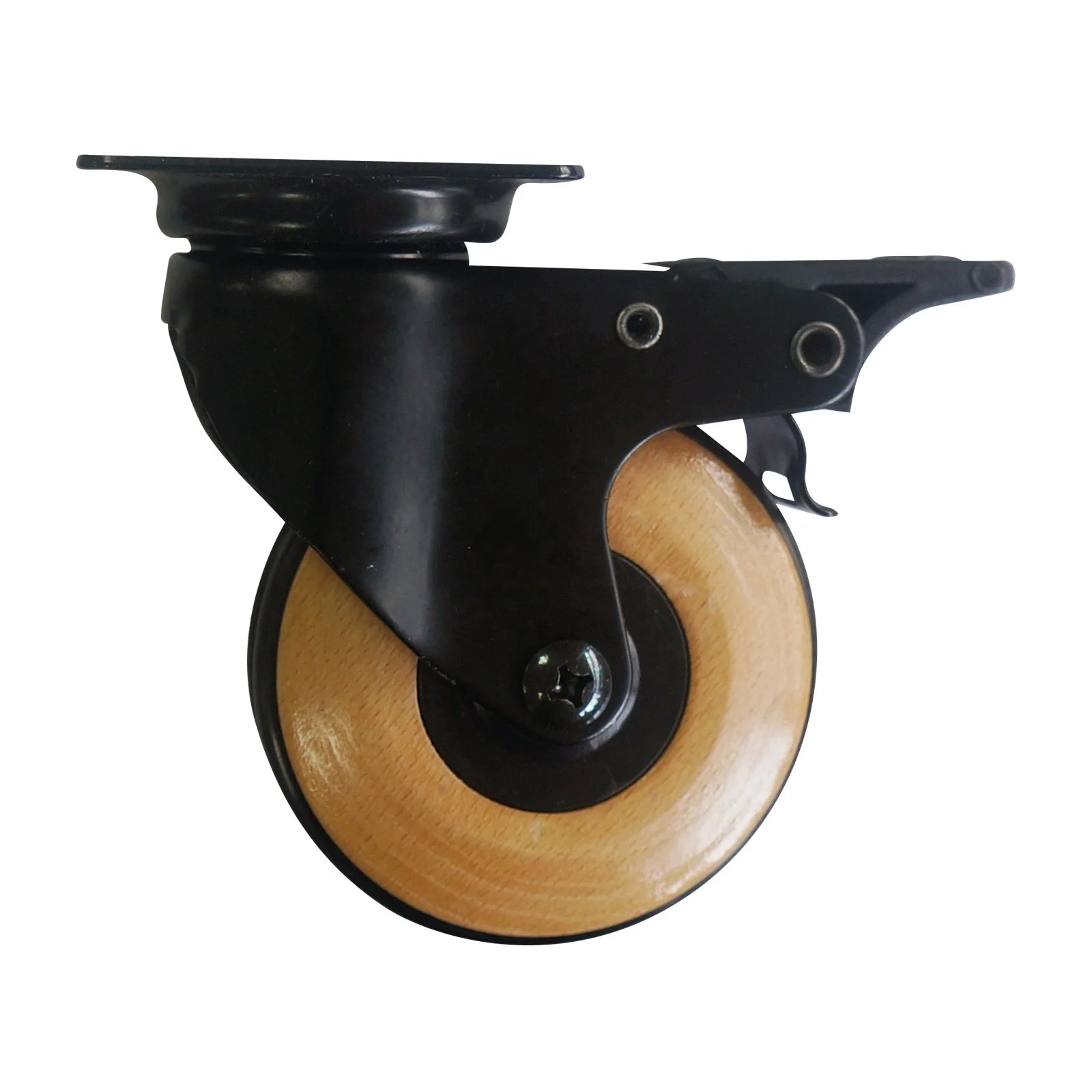 Chinese Supplier Wooden Wheel Caster 3 Inch 75MM Swivel Furniture Castor With Brake