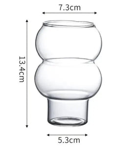 Customized Borosilicate Ripple Wavy Coffee Latte Matcha Glass Cup Flower Vase