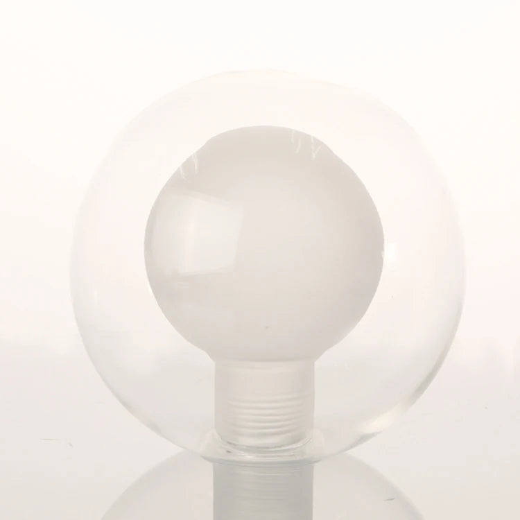 Hand Blown Double Wall White Round Ball Lampshade Borosilicate Glass Ball Chandelier With G9 Screw Mouth