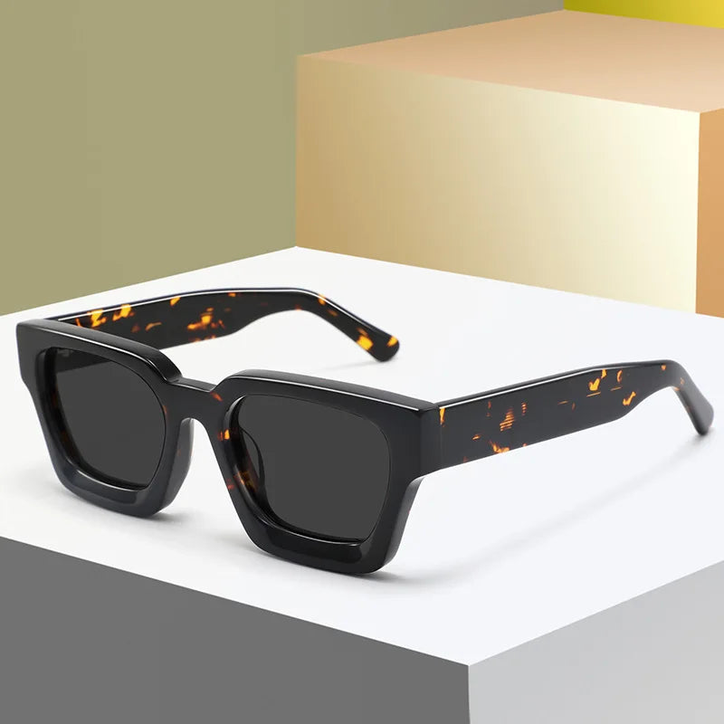 DOISYER Luxury Square Men's Vintage Large Style Polarized Sunglasses Anti-Blue Light Glasses for Computers Pilot Style