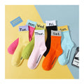 Fashion Double Ribbed Women Street Creative Cotton Crew Student Casual Week Socks
