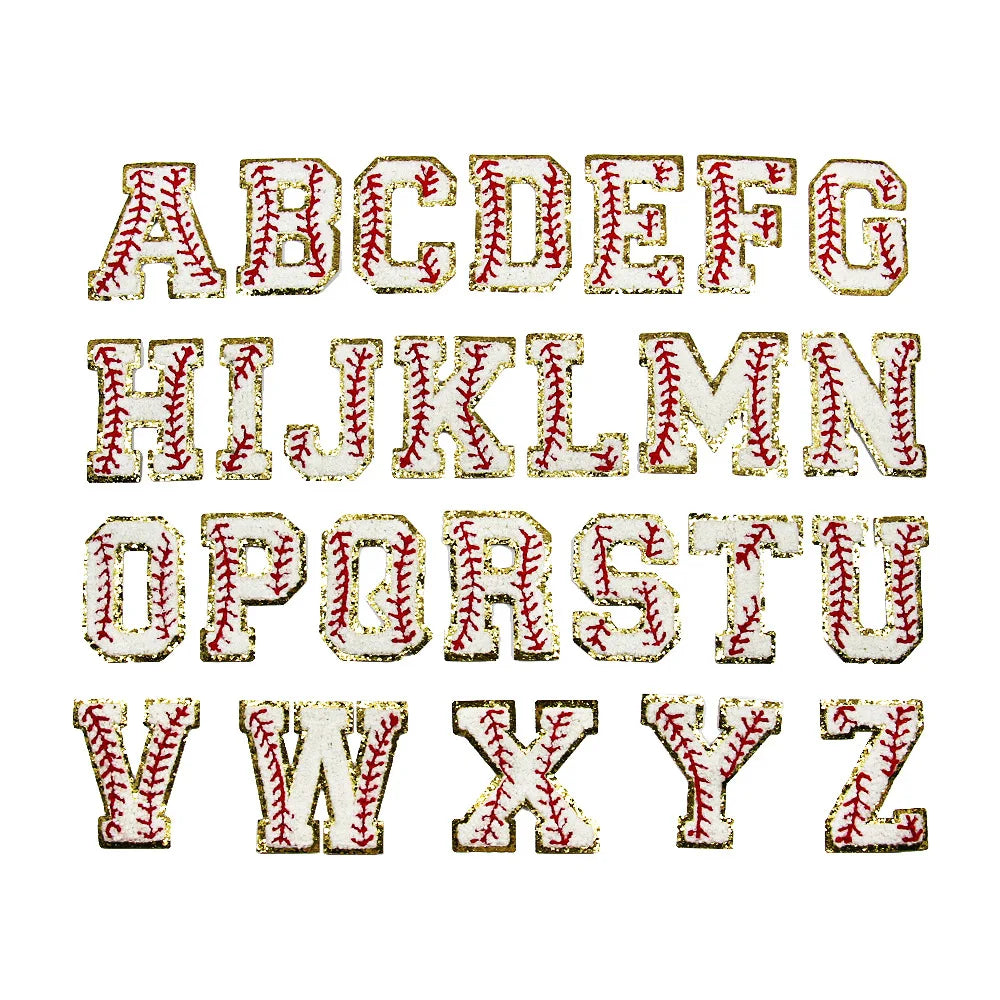 NCB0374 Clothing Accessories Multi Colors Self-adhesive Glitter Diy Embroidery Letters Patches Custom Towel Stickers