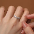 Newest Style S999 Sterling Silver Zirconia Star Open Rings for Women Jewelry Accessories YB-XY-567
