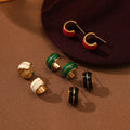 Colorful Oil Drop Enamel Stud Earrings 18K Gold Plated Stainless Steel Fashion Jewelry for Daily