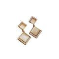 S925 Silver Needle Geometric Opal Diamond Stud Korean Earrings With Flowers Crystal Earrings for Women