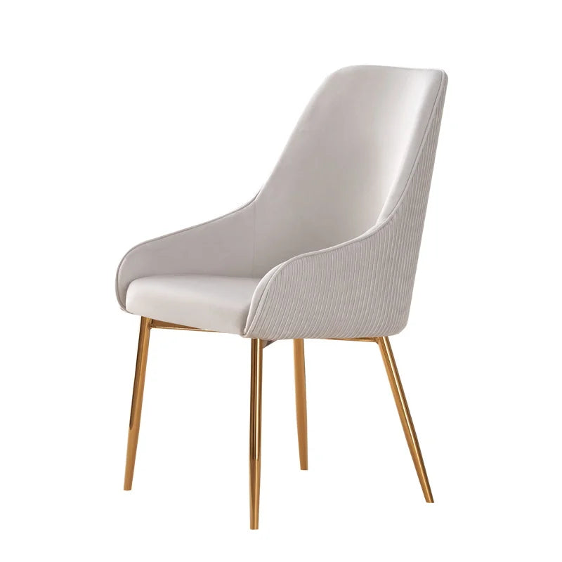 Luxury Nordic Dining Chair Gilt Iron Legs Modern European Design Dutch Velvet Upholstery for Home Furniture Hotel Contemporary
