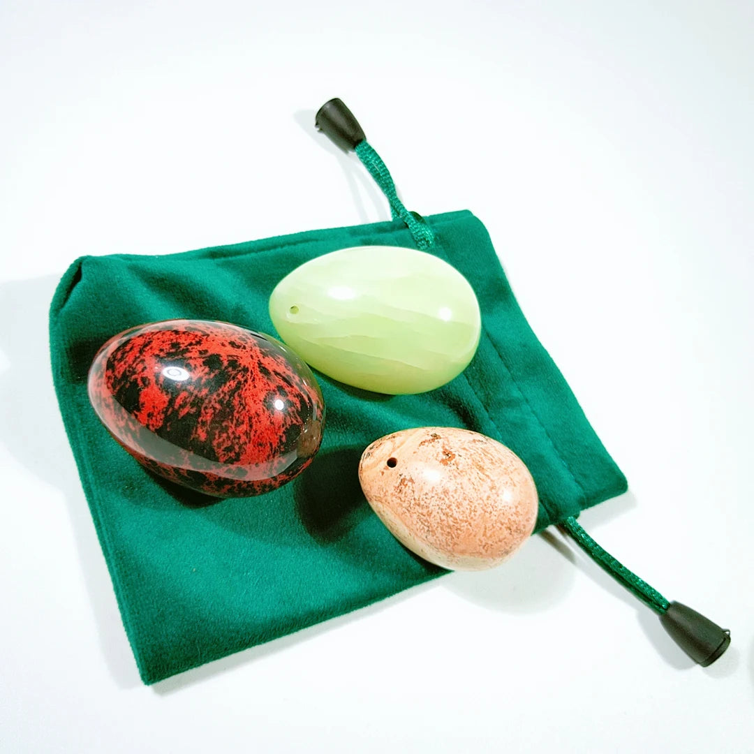 Huiying Wholesale Crystal Yoni Eggs Driiled Egg Jade Set for Women Jade Eggs