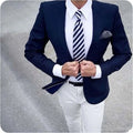 New Handsome One Button Men Suits Groomsmen Notch Lapel Tuxedos Wedding Prom Dinner blazer for Men Sets (Jacket+Pants)
