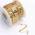Real 14K Gold Filled 4mm Round Sequin Disc Chain Gold Jewelry Necklace Chain