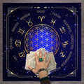 Tarots Tablecloth 12 Constellations Divination Altar Cloth Board Game Fortune Astrology Oracle Card Pad Drop Game Nonwoven Home