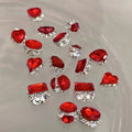 Paso Sico Ancora 3D Red Finished Super Flash Alloy Diamond Ball New Year Crystal French Style Finger Nail Art Nail Rhinestones