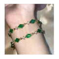 2023 Hot Sale 18k Gold Plated Jade Bracelet Jade Bangle Green Jade square Buckle Bracelets for Girls