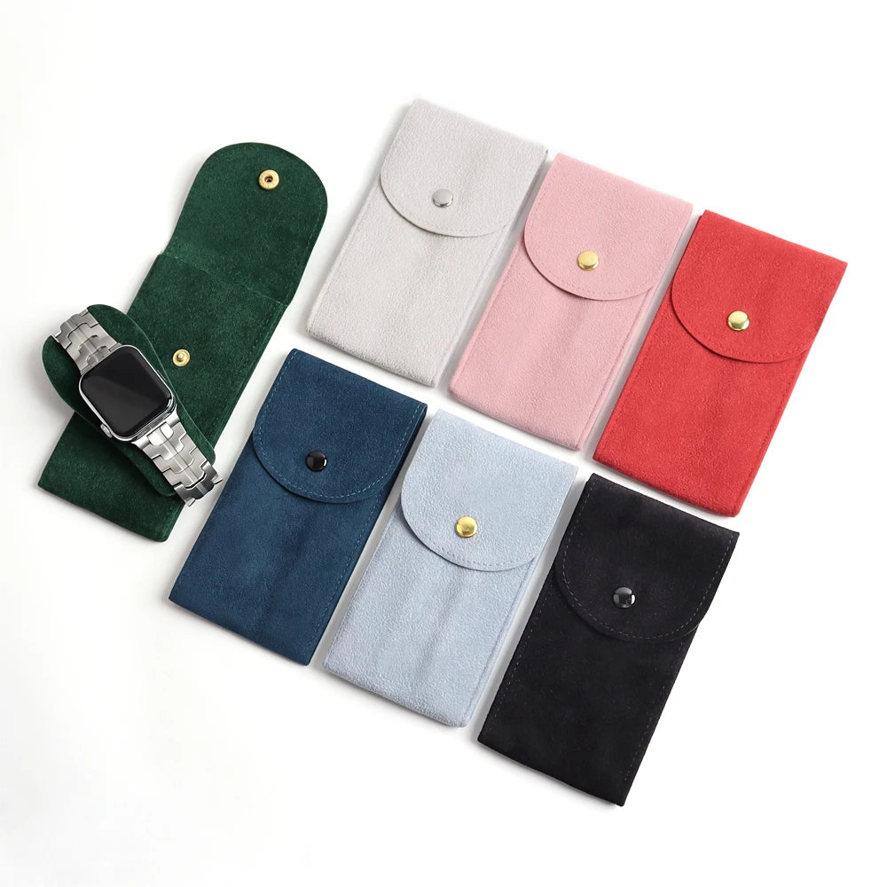 Custom Logo Watch Bags Portable Velvet Watch Strap Pouch Bag Watch Travel Multi Colors