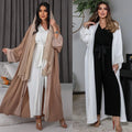 Wholesale Fashion Custom Modest Abaya Design Trench Coat Dubai Cardigan Dress for Women Muslim Open Abaya With Jumpsuit Kaftan