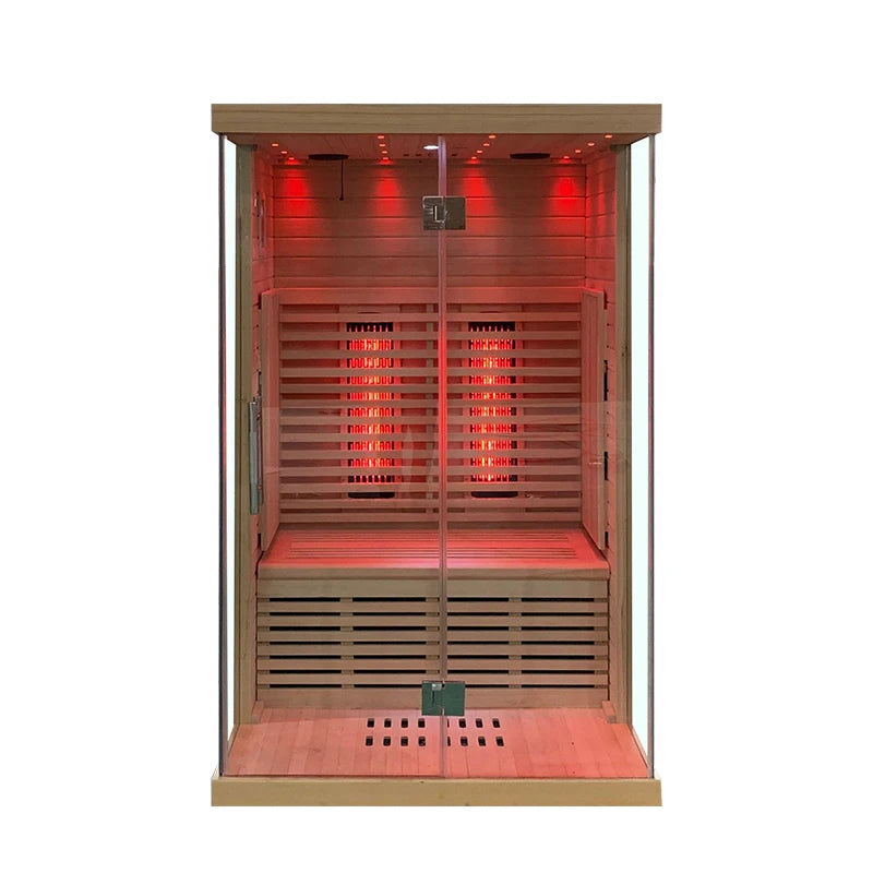 Modern Design Red Light Therapy Indoor Wooden Infrared Sauna Room for 2 Person Use