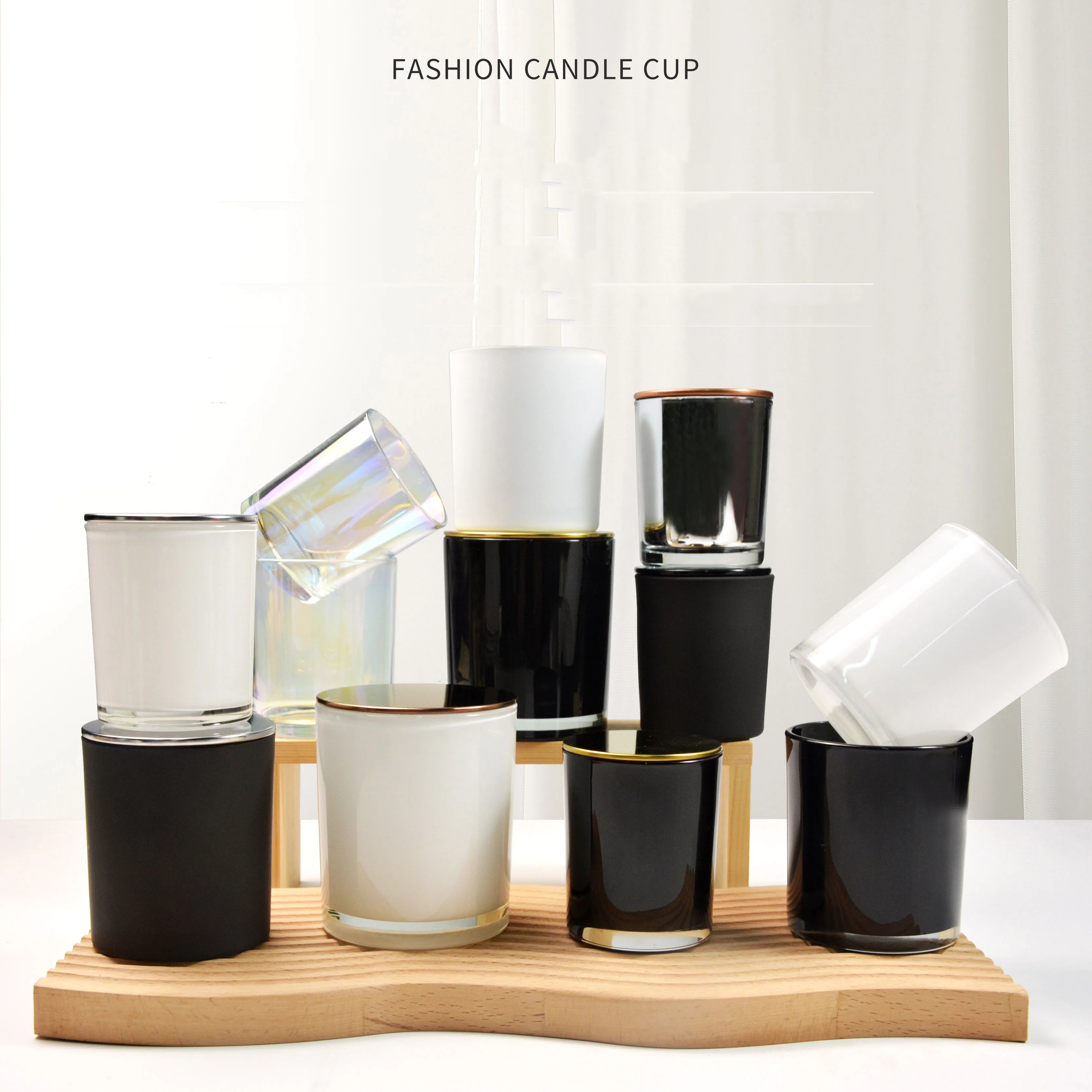 4 Oz. 7 Oz. 10 Oz. Golden Silver Glass Candle Holder Glass Candle Jar with Lid