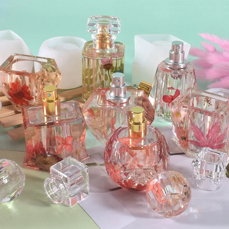 B-5534 DIY Tangent Plane Irregular Shape Perfume Bottle Mold Crystal Glue Epoxy Resin Mold Silicone Mould Handicrafts Make Tools