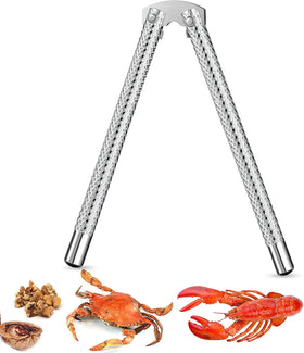Stainless Steel Nut Cracker Silver Metal Shell Tool for Seafood & Nuts for Crab Lobster Cracking