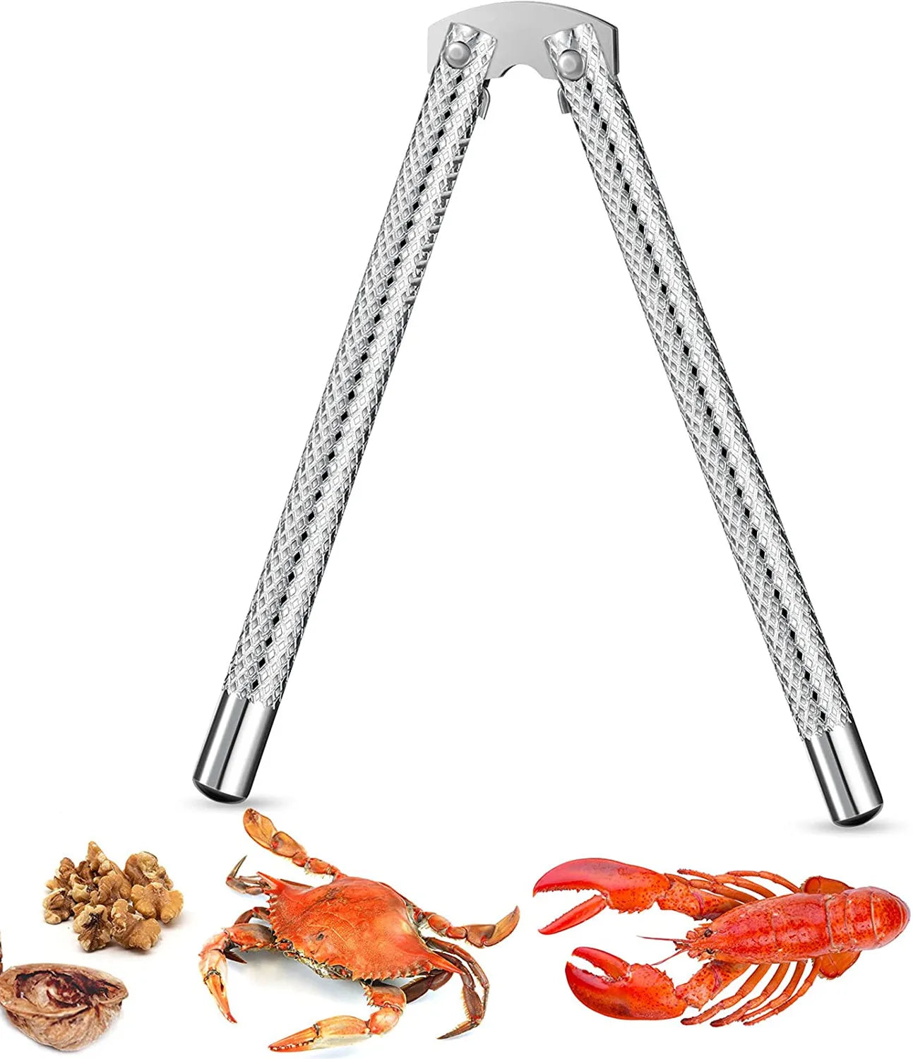 Stainless Steel Nut Cracker Silver Metal Shell Tool for Seafood & Nuts for Crab Lobster Cracking