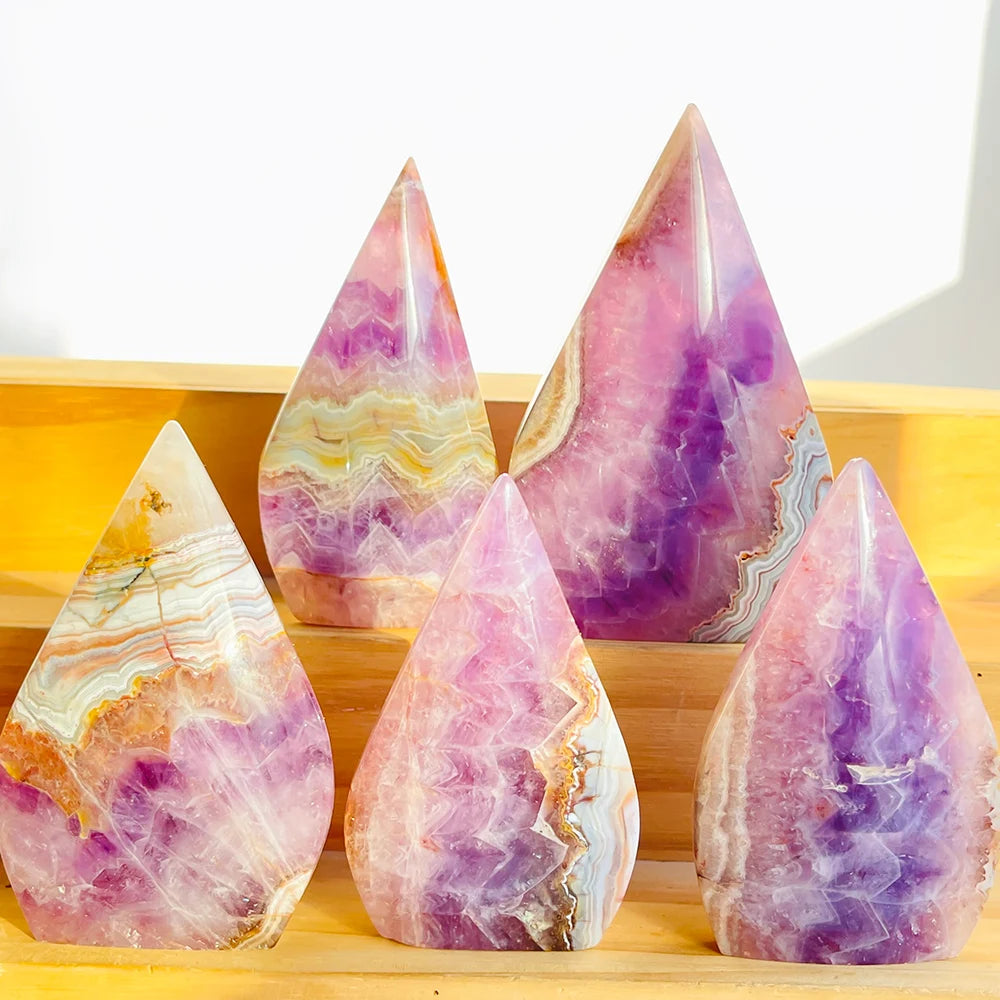 Wholesale Crystal Crafts Amethyst Torch Healing Stone Flower Tower for Decoration Gifts