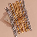 Ins Hot Wholesale Custom Waterproof 18K Gold Plated Stainless Steel Bracelet Chunky Watch Strap Belt Bracelet for Women
