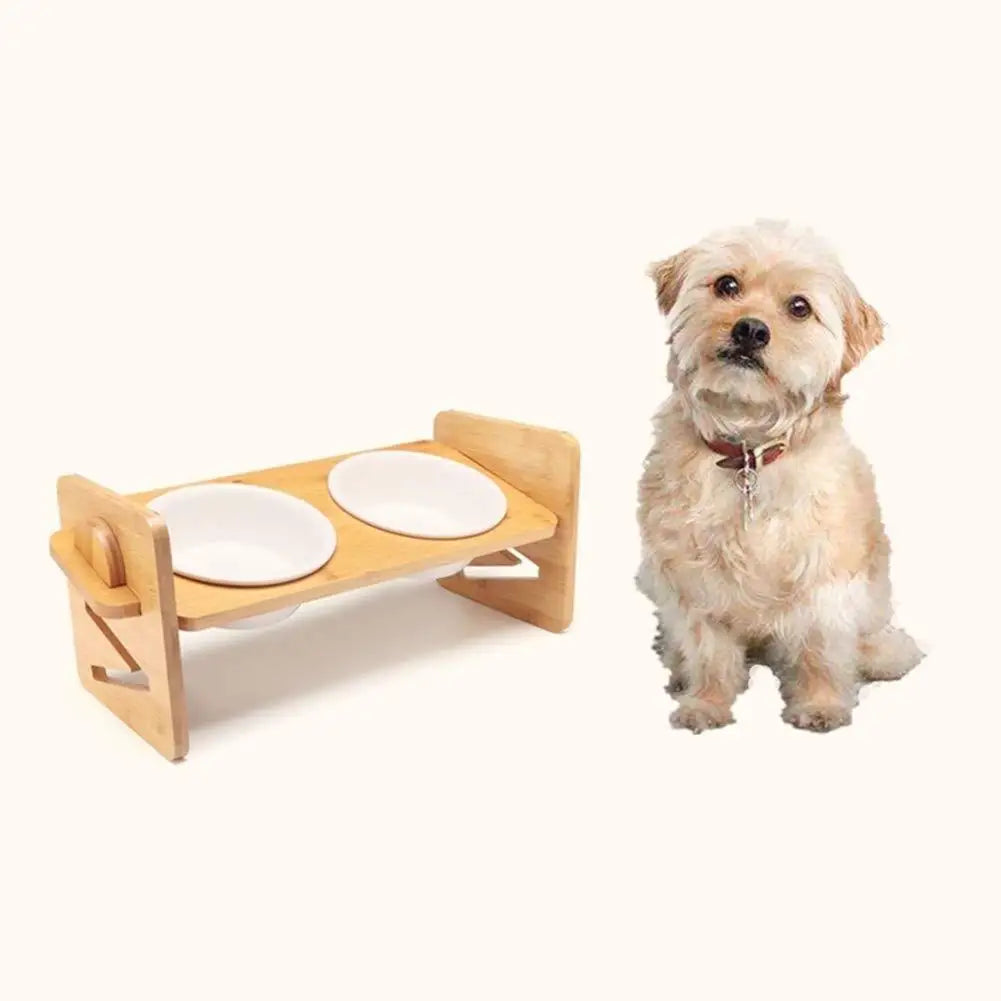 Customizable Single Double or Triple Elevated Ceramic Cat/Dog Food and Water Bowl Eco-Friendly XXL Paw Print Design