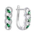 Spot Earrings Hot Selling 925 Sterling Silver Green Color Zircon Stud Earrings Jewelry Women