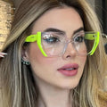5211 Ins Fashion Top Tr90 Blue Light Blocking Computer Glasses Latest Optical Eyeglass Trendy Color Block Frames