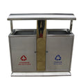 Outdoor Large Metal Dual Garbage Container Trash Can Outside Garden Street Recycle Waste Refuse Bin Park Stainless Steel Dustbin