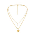 Summer Women Pearl Charm Necklaces Stainless Steel Multilayer Heart Necklace