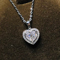CAOSHI Hot Valentine's Day Jewelry Gifts Heart Pendant Necklaces Women 18Inch Cubic Zirconia Lover Girlfriend Ladies Necklaces