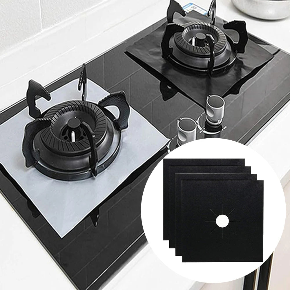 27x27cm Eco-Friendly Reusable PTFE Gas Stove Protector Washable Non-Stick Burner Cover Easy Clean Stove Top Protector Cover
