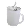Customized Classic Frosted Glass Coffee Mugs 15 OZ Sublimation Large Capacity with Lid and Straw Back to School