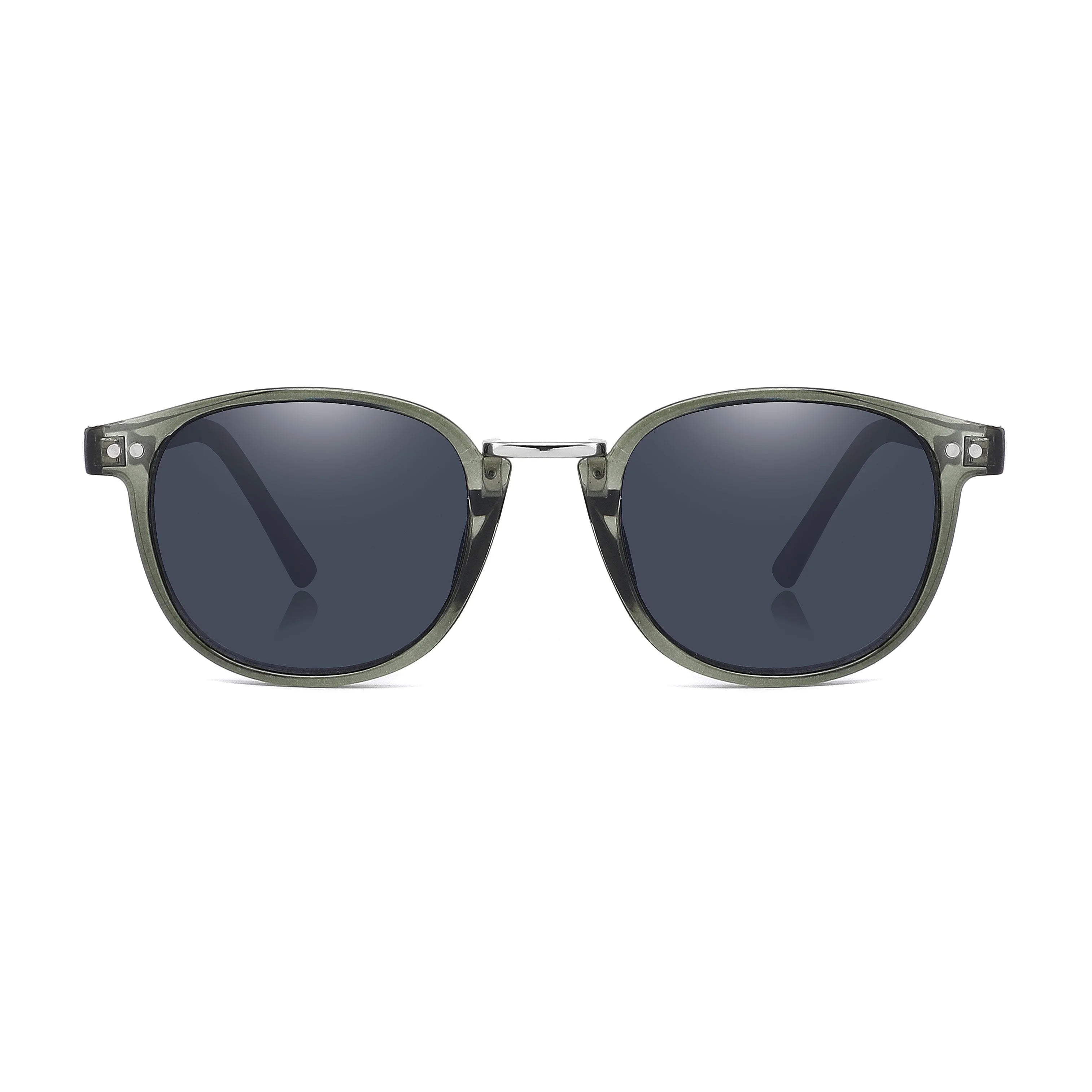 2025 New Trendy UV400 Polarized  Round Women Men Shield Sunglasses Metal Bridge