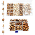 Decorative Thumb Tacks Wood Push Pins Wood Map Tacks Marking Pin with Storage Box