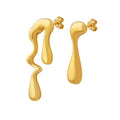 Trendy 18K Gold Plated Stainless Steel Irregular Geometric Earrings Jewelry Charm Aasymmetrical Stud Earrings Women