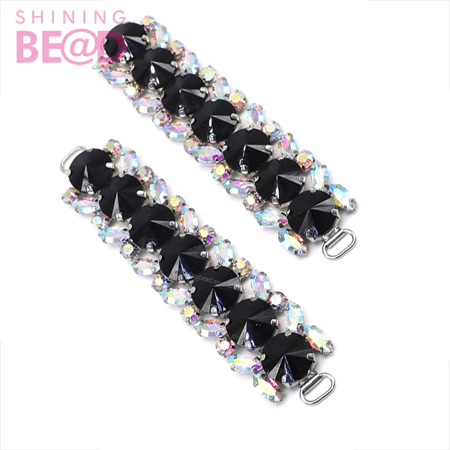 Silver Rhinestone Bikini Chain Buckle Sew-on Bag Shoes Clothing Lingerie Buckle Beachwear Crystal Connector