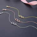 Dainty 925 Sterling Silver Bracelet with 18K Infinity Charm Rhodium and Gold Plated for Women's Gifts and Parties