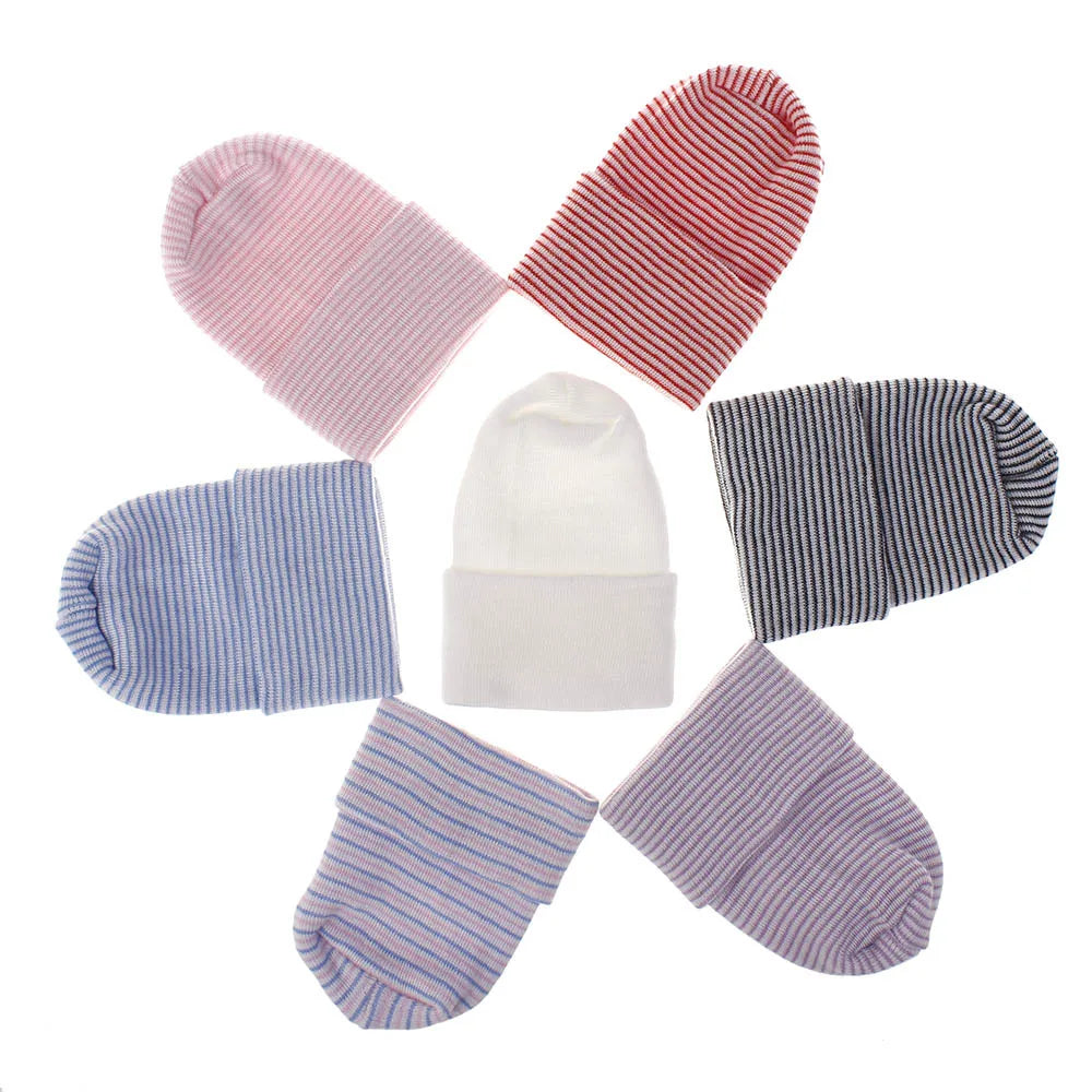 Cotton Newborn Baby Knot Beanies Boys Girls Sleep Caps Solid Baby Hats Lovely Infant Caps Baby Hospital Hats MegaBDM