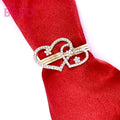 Cute Double Heart Napkin Ring Rhinestone Wedding Napkin Holder Gold for Table  Napkin Buckle Hotel Party  Decor Supplies