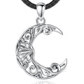 Merryshine 925 Sterling Silver Women Jewelry Crescent Moon Filigree Pendant Necklace for Women
