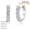 Classic Daily Ware Fine18k Gold Plated S925 Silver VVS1 GRA Moissanite Hoop Earrings Silver Jewelry for Women