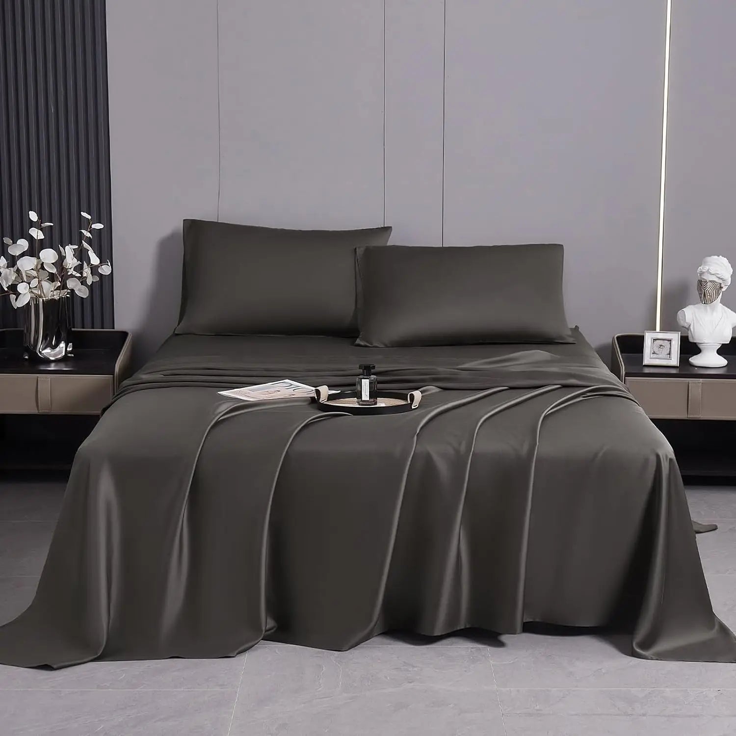 Custom 100% Eucalyptus Lyocell Bed Linen Deep Pocket up 16 Inch Bedding Lyocell Sheet Sets