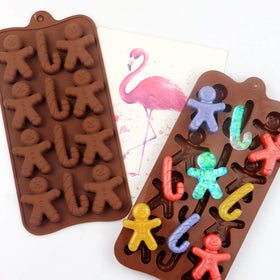 368 Stock Christmas Gift Series 12 Gingerbread Man Silicone Chocolate Mold