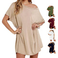 Wholesale 2025 Spring Summer New Women's Clothing Large Size White Knitted Short-Sleeved Dress Custom Fabric Print Women's