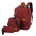 New Men's Backpack Casual Three-piece Set Outdoor Travel Computer Backpack Large-capacity Student Schoolbag