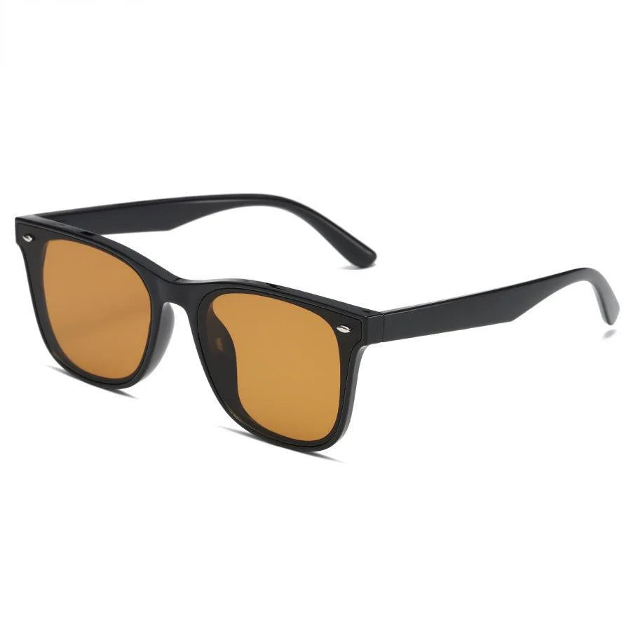 Yellow Eyeglass Lenses Tinted Shades Eyeglasses Tint Square Sunglasses Uv400 Rivet Decoration Women Fashion Sunglasses