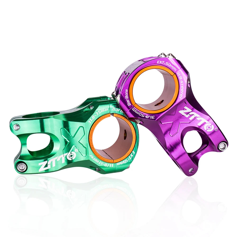 ZTTO Polished MTB Bicycle Parts CNC High-Strength 50mm/31.8mm Aluminum Alloy Stem Lightweight Colorful Fashional Bike Stem